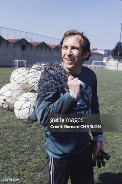 Ivan Curkovic, joueur de football en 1976 à Saint-Etienne, France.