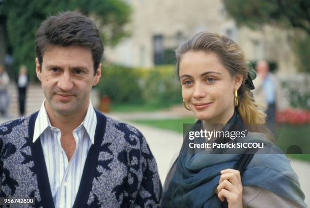 Daniel Auteuil et Emmanuelle Béart le 3 novembre 1986 à Nice, France.