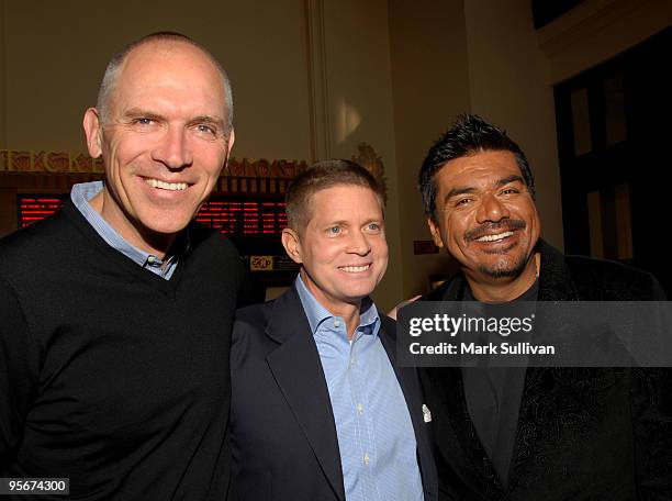 Lionsgate's Joe Drake, producer Robert Simonds and actor/comedian George Lopez attend the Los Angeles premiere of ''The Spy Next Door'' at The Grove...