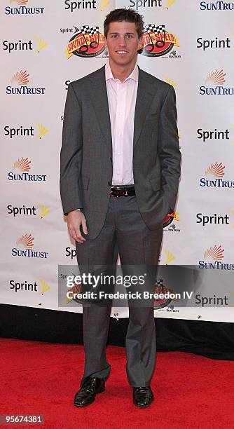 Driver Denny Hamlin attends the Sprint Sound & Speed fan festival at the Nashville Municipal Auditorium on January 9, 2010 in Nashville, Tennessee.