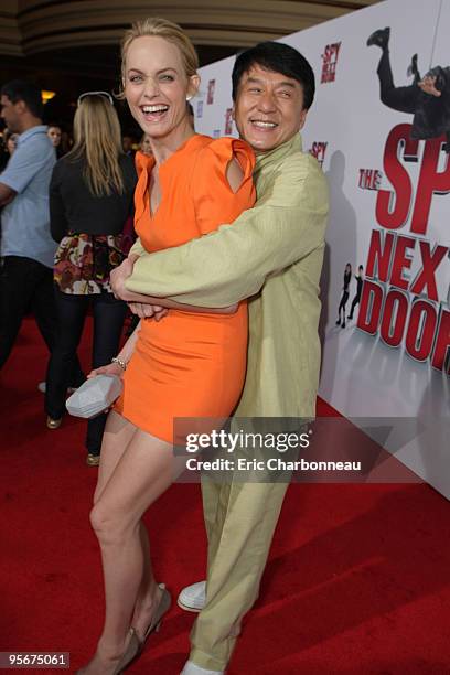 Amber Valletta and Jackie Chan at the World Premiere of Lionsgate "The Spy Next Door" on January 09, 2010 at The Gorve in Los Angeles, California.
