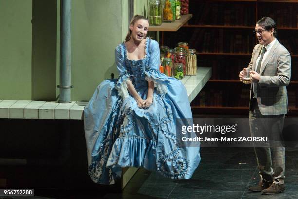 Antoinette Dennefel et Yann Beuron dans « Le Roi Carotte » de Jacques Offenbach, l'opera-bouffe-féerie en trois actes d'après le liivret de Victorien...