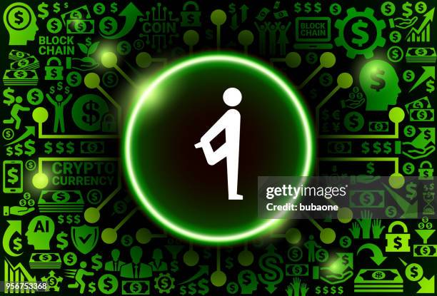 stretch icon on money and cryptocurrency background - stretched dollar stock illustrations