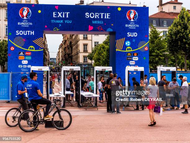 Fanzone de la place Bellecour pour suivre l'Euro de football 2016 le 10 Juin 2016, Lyon, France.