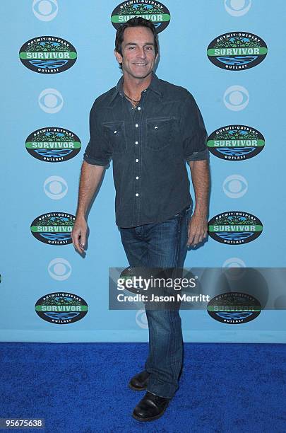 Jeff Probst arrives at the CBS "Survivor" 10 Year Anniversary Party on January 9, 2010 in Los Angeles, California.