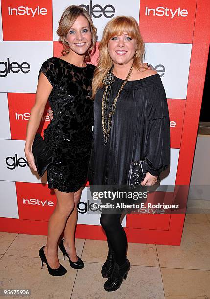 Actresses Jessalyn Gilsig and Jennifer Aspen arrive at InStyle and 20th Century Fox's party celebrating Glee's 4 Golden Globe nominations held at the...