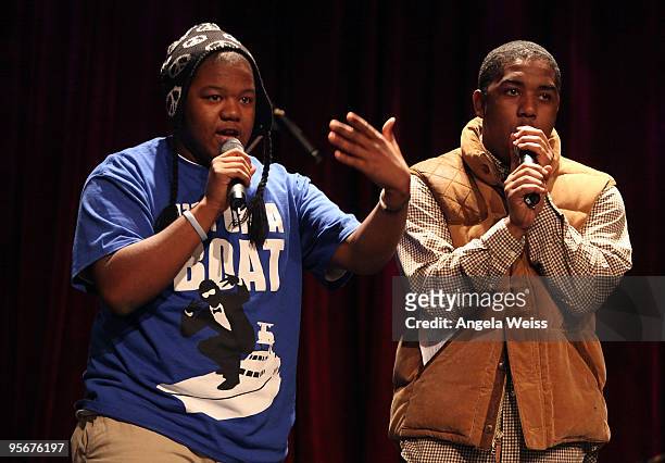 Chris and Kyle Massey of The Massey Boys perform at the IPOP! Concert Series an Evening with Make-A-Wish Foundation and Starlight Children's...