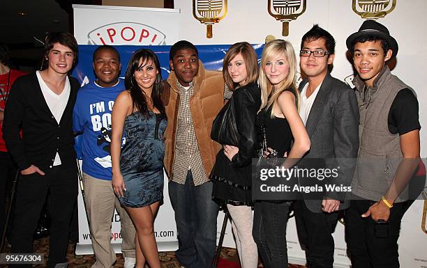 Gregg Sulkin, Kyle Massey, Francia Raisa, Chris Massey, Amanda Burhoe, Savannah Burhoe, Allen Evangelista and Roshon Fegan attend the IPOP! Concert...