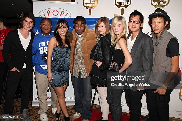 Gregg Sulkin, Kyle Massey, Francia Raisa, Chris Massey, Amanda Burhoe, Savannah Burhoe, Allen Evangelista and Roshon Fegan attend the IPOP! Concert...