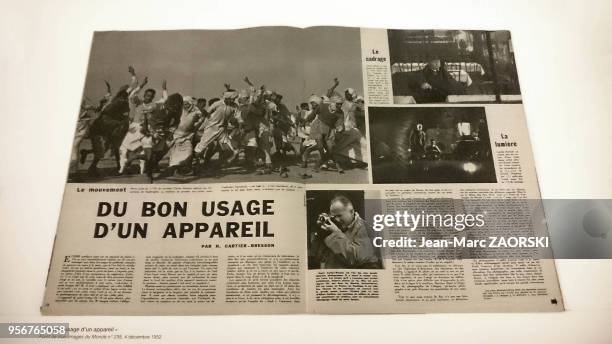 Article de presse ''Du bon usage d'un appareil'' écrit par le photographe français Henri Cartier-Bresson paru dans le magazine ''Point de vue, images...