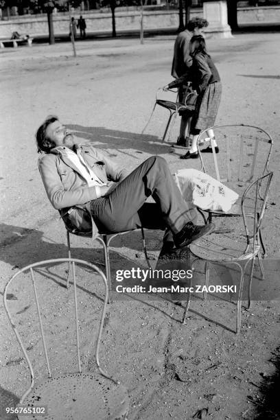Dans le jardin des Tuileries, dans le 1?? arrondissement, à Paris, en France le 8 octobre 1978. Le jardin des Tuileries est classé au titre des...