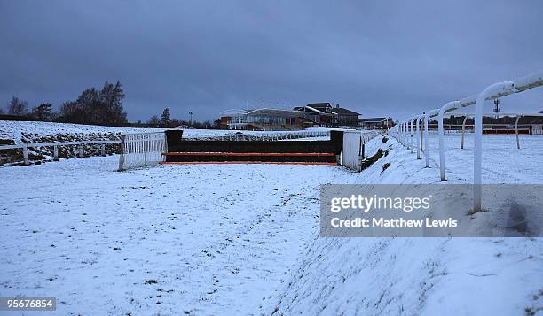 General view of Leicester Race Course after Tuesday's card was called off amid the ongoing freezing weather on January 10, 2010 in Leicester, United...