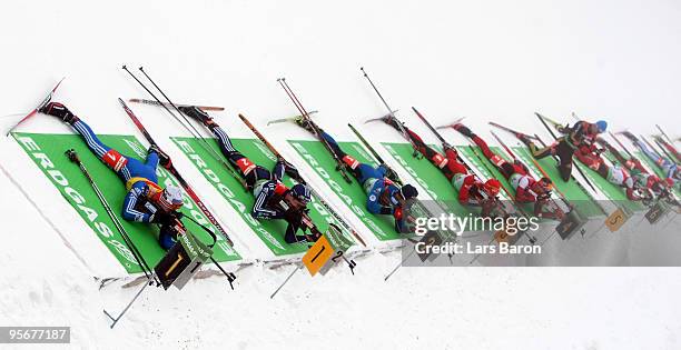 Evgeny Ustyugov of Russia, Tim Burke of USA, Simon Fourcade of France, Emil Hegle Svendsen of Norway, Christoph Sumann of Austria and Michael Greis...