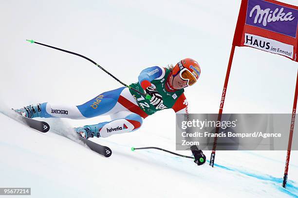 Nadia Styger of Switzerland during the Audi FIS Alpine Ski World Cup Women's Super-G on January 10, 2010 in Haus im Ennstal, Austria.