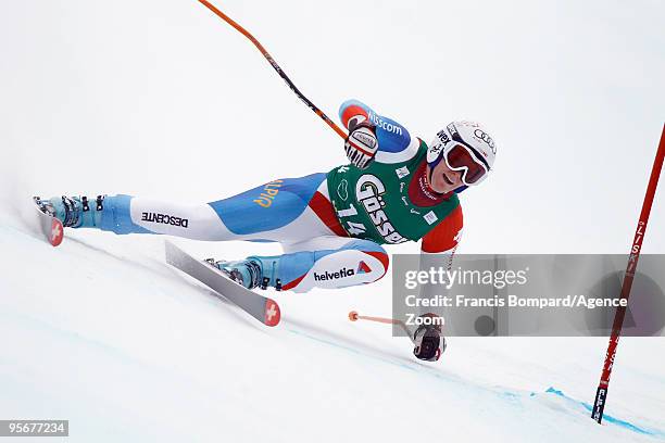 Andrea Dettling of Switzerland during the Audi FIS Alpine Ski World Cup Women's Super-G on January 10, 2010 in Haus im Ennstal, Austria.