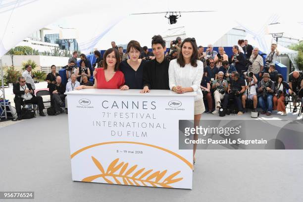 Camera d'Or jury member Jeanne Lapoire Camera d'Or jury head Ursula Meier with jury members Marie Amachoukeli and Iris Brey attend the Jury Official...