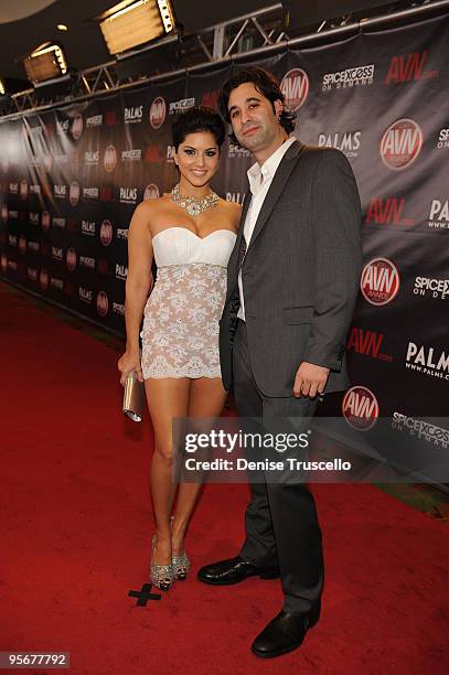 Sunny Leon arrives at the 2010 AVN Awards at the Pearl at The Palms Casino Resort on January 9, 2010 in Las Vegas, Nevada.