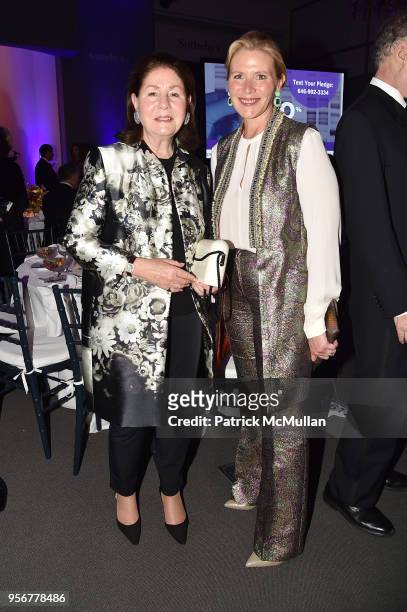 Jo Carole Lauder and Heidi McWilliams attend Alzheimer's Drug Discovery Foundation 12th Annual Connoisseur's Dinner at Sotheby's on May 3, 2018 in...