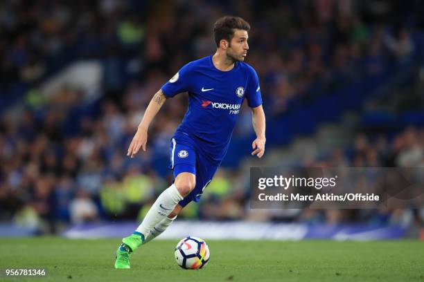 Cesc Fabregas of Chelsea during the Premier League match between Chelsea and Huddersfield Town at Stamford Bridge on May 9, 2018 in London, England.