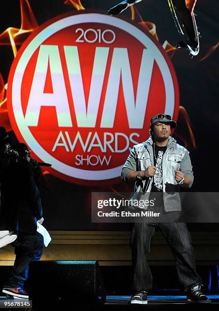 Recording artist Baby Bash performs during the 27th annual Adult Video News Awards Show at The Pearl concert theater at the Palms Casino Resort...