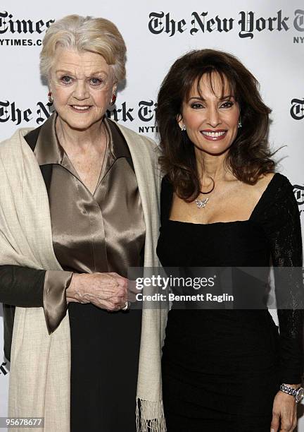 Actors Angela Lansbury and Susan Lucci attend the 9th Annual New York Times Arts and Leisure Weekend at TheTimesCenter on January 10, 2010 in New...