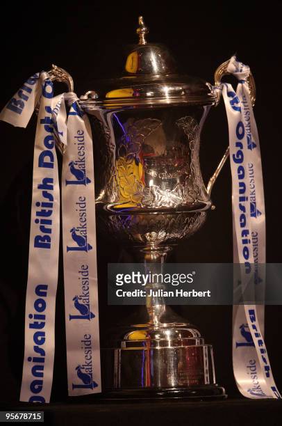 The World Professional Darts Championship Trophy at The Lakeside on January 10, 2010 in Frimley, England.