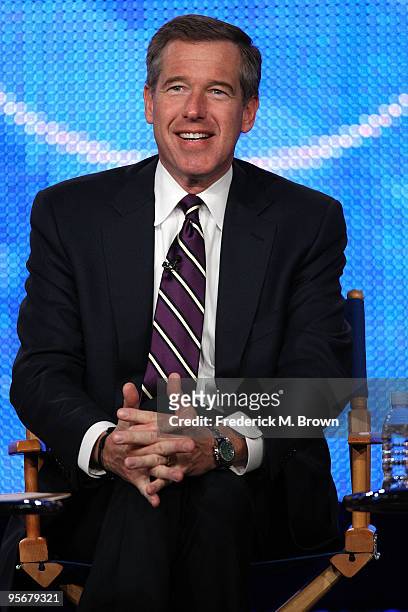 Nightly News anchor Brian Williams speaks onstage at the NBC Universal 'NBC News' Q&A portion of the 2010 Winter TCA Tour day 2 at the Langham Hotel...