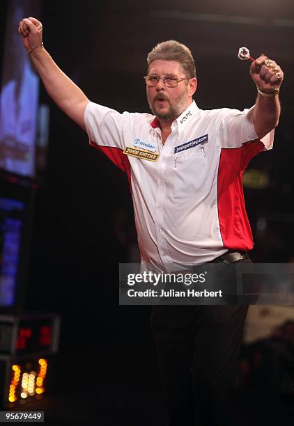 Martin Adams of England after beating Dave Chisnall of England in the Final of The World Professional Darts Championship at The Lakeside on January...