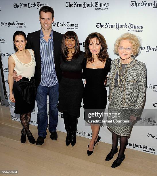 Actors Rebecca Budig, Cameron Mathison, Debbi Morgan, Susan Lucci and producer Agnes Nixon attend the 9th Annual New York Times Arts & Leisure...