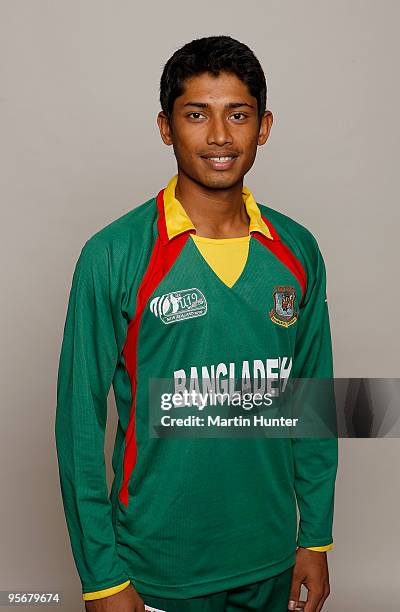 Anamul Haque of Bangladesh poses for a portrait ahead of the ICC U19 Cricket World Cup at Crowne Plaza on January 10, 2010 in Christchurch, New...