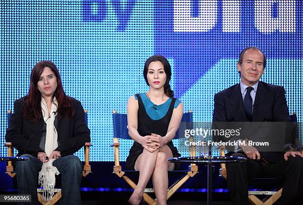 Executive Producer Jane Lipsitz, host China Chow and mentor Simon de Pury speak onstage for Bravo's television show 'Work of Art' during the NBC...