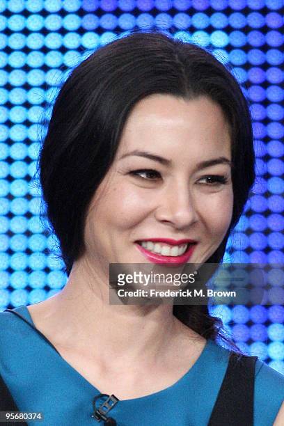 Host China Chow speaks onstage for Bravo's television show 'Work of Art' during the NBC Universal 2010 Winter TCA Tour day 2 at the Langham Hotel on...