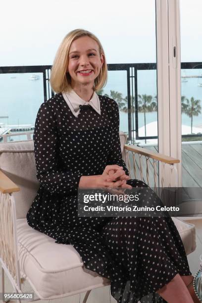 Actress Carey Mulligan attends Kering Talks Women In Motion at Majestic Barriere on May 10, 2018 in Cannes, France