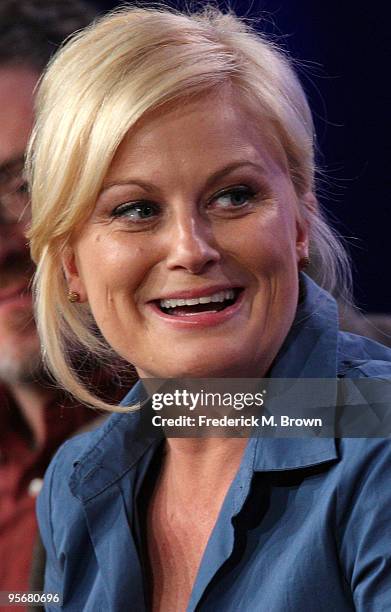 Actress Amy Poehler speaks onstage for NBC's television show 'Parks and Recreation' during the NBC Universal 2010 Winter TCA Tour day 2 at the...