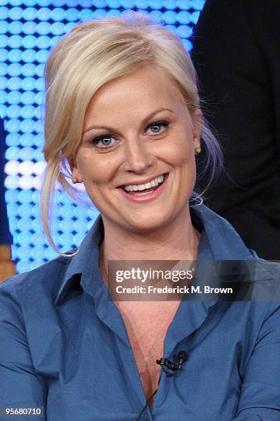 Actress Amy Poehler speaks onstage for NBC's television show 'Parks and Recreation' during the NBC Universal 2010 Winter TCA Tour day 2 at the...
