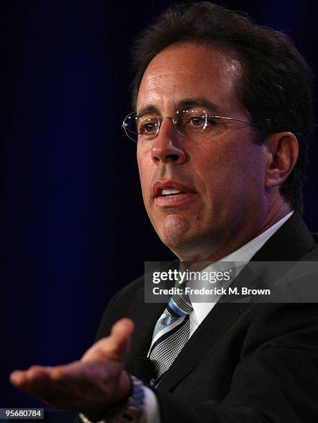 Executive Producer Jerry Seinfeld speaks onstage for NBC's television show 'The Marriage Ref' during the NBC Universal 2010 Winter TCA Tour day 2 at...