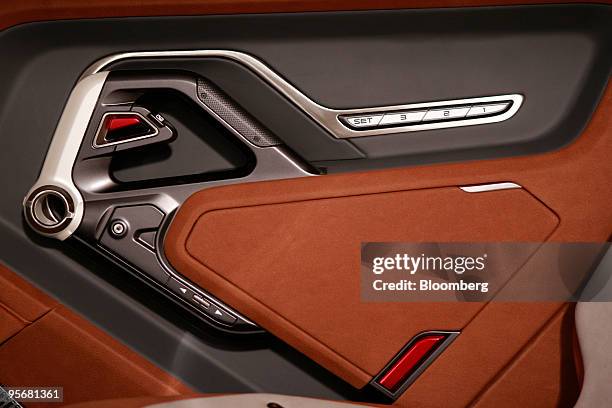 The interior of the General Motors Co. GMC Granite concept vehicle is displayed in a studio in Warren, Michigan, on Saturday, Jan. 9, 2010. Bob Lutz,...