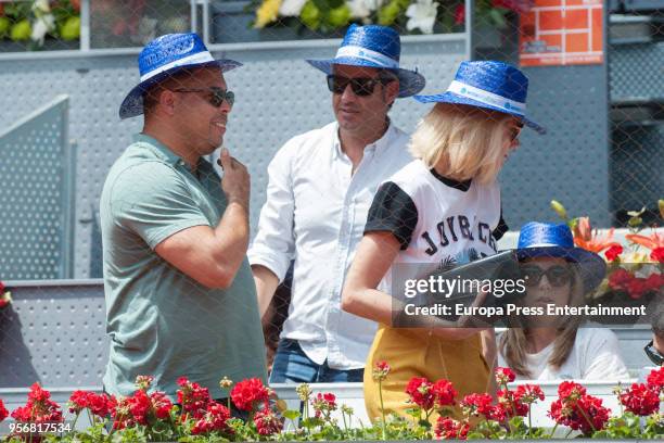 Ronaldo Nazario and Celina Locks during day four of the Mutua Madrid Open tennis tournament at the Caja Magica on May 9, 2018 in Madrid, Spain.