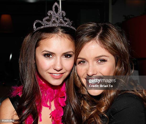 Nina Dobrev of The Vampire Diaries and Kayla Ewell celebrate Dobrev's birthday at Asia de Cuba at Mondrian Los Angeles on January 9, 2010 in West...