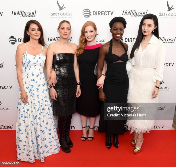 Penelope Cruz, Marion Cotillard, Jessica Chastain, Lupita Nyong'o, and Fan Bingbing at the '355' cocktail party, with DIRECTV and The Hollywood...