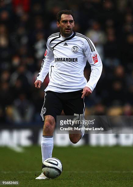 Nicky Hunt of Derby County in action during the Coca-Cola Championship match between Derby County and Scunthorpe United at Pride Park on January 9,...