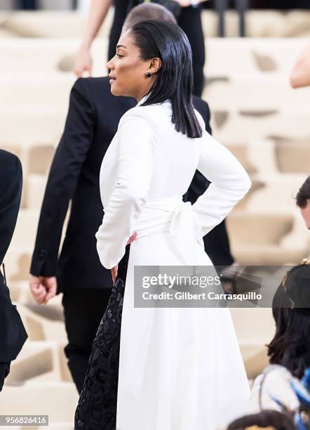 Comedian Tiffany Haddish is seen arriving to the Heavenly Bodies: Fashion & The Catholic Imagination Costume Institute Gala at The Metropolitan...