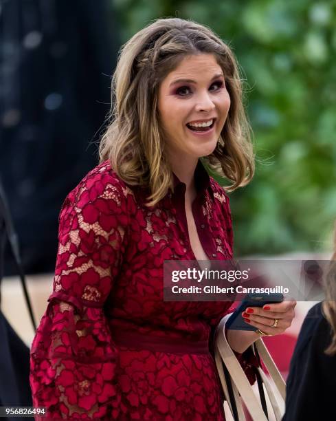 Jenna Bush Hager is seen leaving the Heavenly Bodies: Fashion & The Catholic Imagination Costume Institute Gala at The Metropolitan Museum on May 7,...