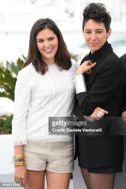 Camera D'Or jury members Iris Brey and Marie Amachoukeli attend the Jury Official Camera D'Or photocall during the 71st annual Cannes Film Festival...