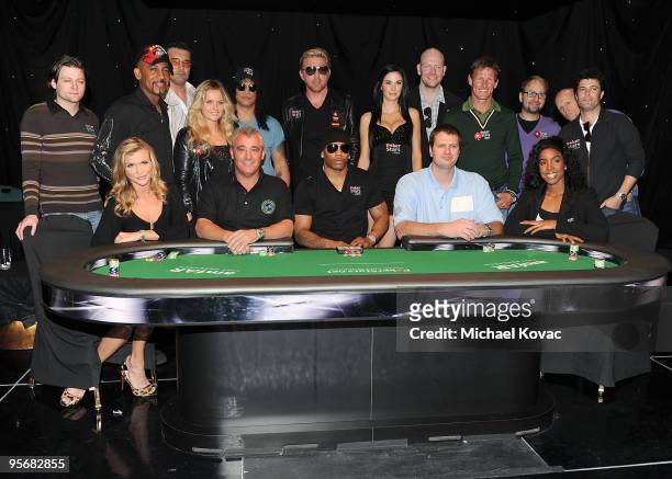 Celebrities and poker professionals including musician Slash, rapper Nelly, musician Kelly Rowland, TV personality Joanna Krupa, actor Carlos Bernard...