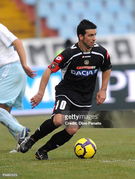 Antonio Di Natale of Lazio in action during the Serie A match between Udinese and Lazio at Stadio Friuli on January 10, 2010 in Udine, Italy.