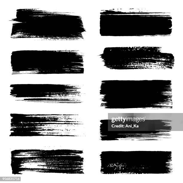 illustrations, cliparts, dessins animés et icônes de de pinceau strokes - coup de pinceau