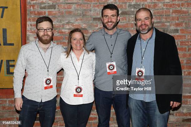 Jay Curley, Beth Montouri Rowles, Brodie O'Brien, and Andy Bernstein attend the 2018 Relix Live Music Conference at Brooklyn Bowl on May 9, 2018 in...