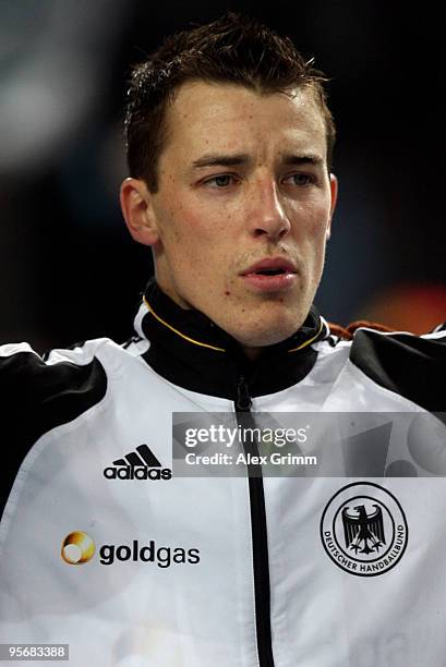 Dominik Klein of Germany before the international handball friendly match between Germany and Iceland at the Arena Nuernberger Versicherung on...