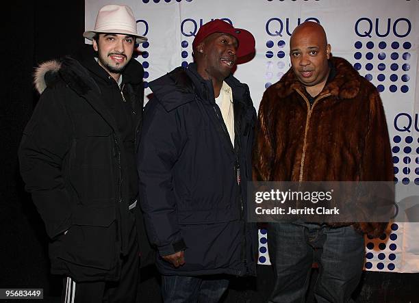 Cassidy, Grandmaster Flash and Rev Run attend The Sugar Shack event at Quo Nightclub on January 10, 2010 in New York City.